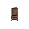 Modern Wooden Storage Unit with Metal Frame and Drawers