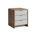 Modern Wooden Nightstand with Three Drawers and Minimalist Design